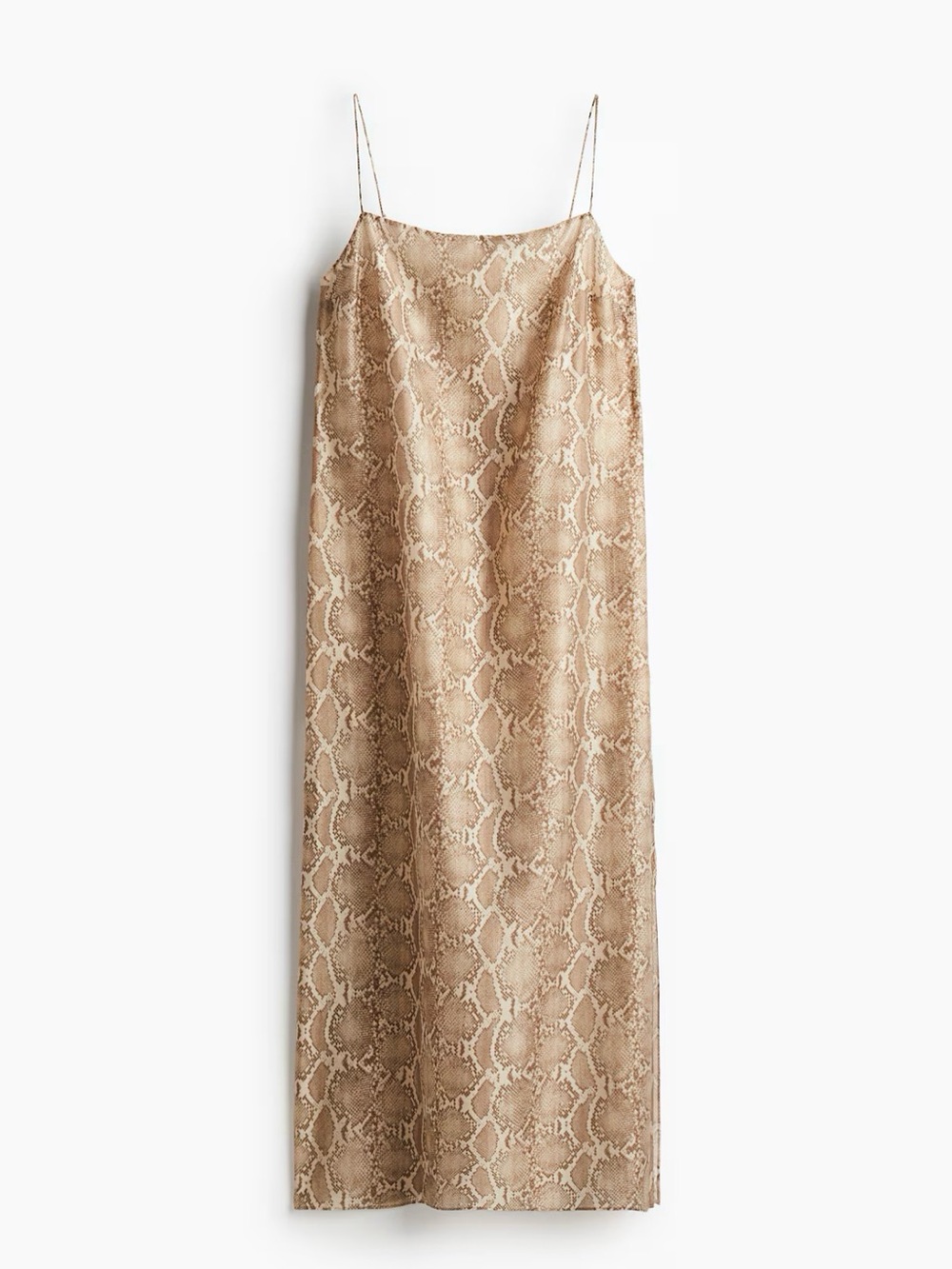H&M Beige Snake Print Slip Dress